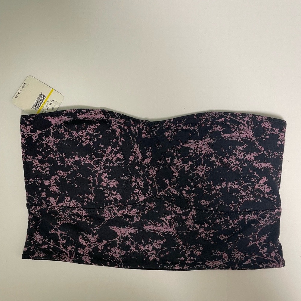 Free People Floral Strapless Top